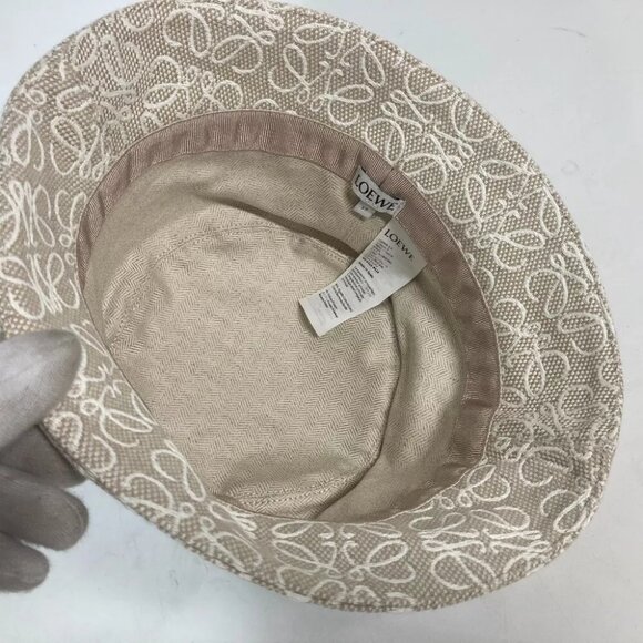 LOEWE K820HB1X41 Anagram jacquard logo Bucket hat bob hat BeigeBased Unused main image 9